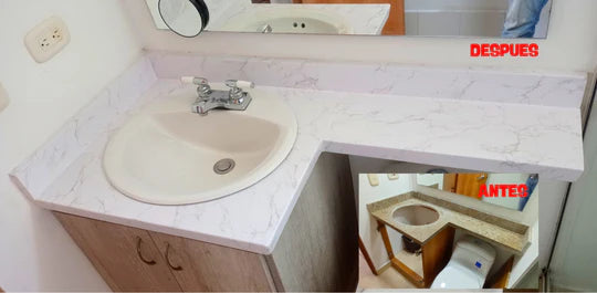 Papel Adhesivo Marmolizado – Impermeable y Fácil de Colocar