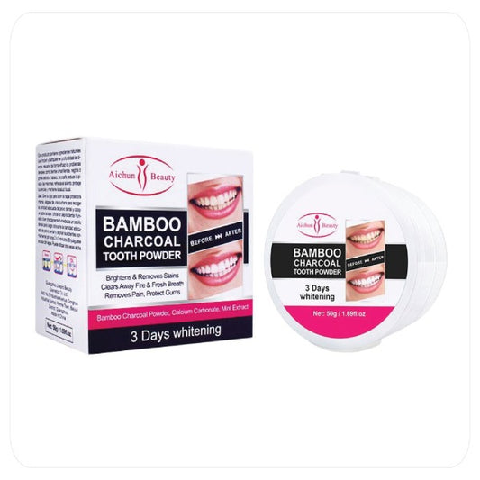 ✨ Aichun Beauty – Polvo Dental Blanqueador de Carbón de Bambú 50g ✨