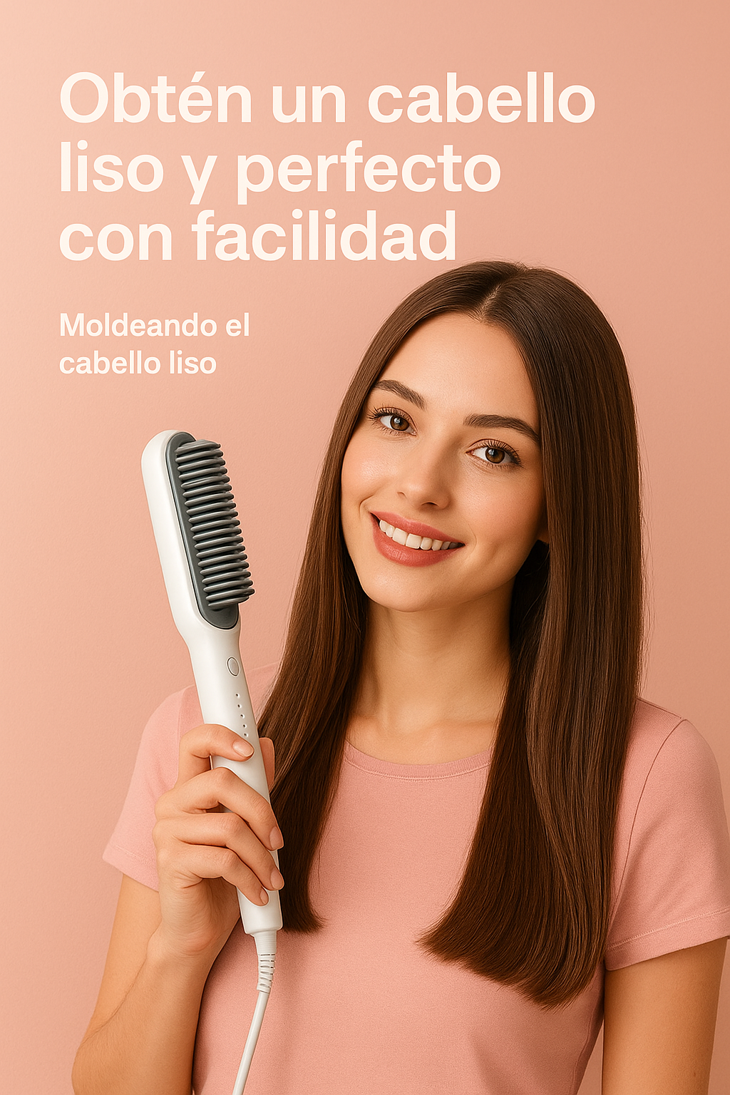 Peine Alisador Profesional 2 en 1 con Tecnología Anti-Quemaduras